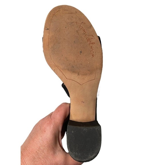 Sam Edelman Sonia Black Suede Strappy 2 Inch Block Heel Sandals 7.5 HoCo Prom - Picture 7 of 8